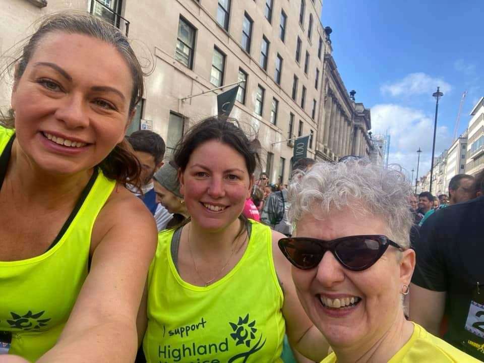 A group of women running the London half marathon for the Highland Hospice. Picture: Highland Hospice.