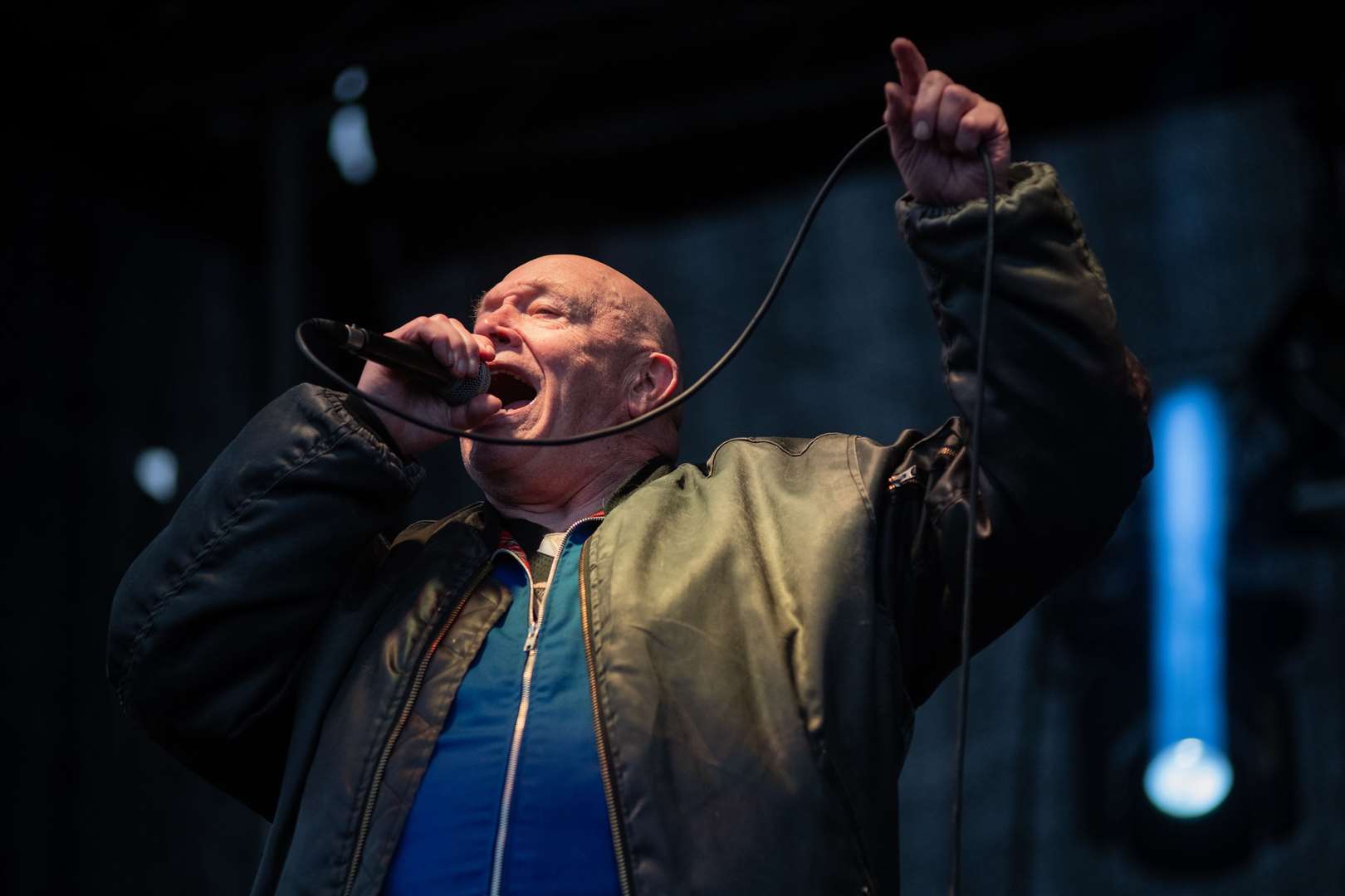 Buster Bloodvessel, frontman of Bad Manners. The first MacMoray Festival held at Cooper Park, Elgin on Saturday 16th April 2022. Picture: Daniel Forsyth.