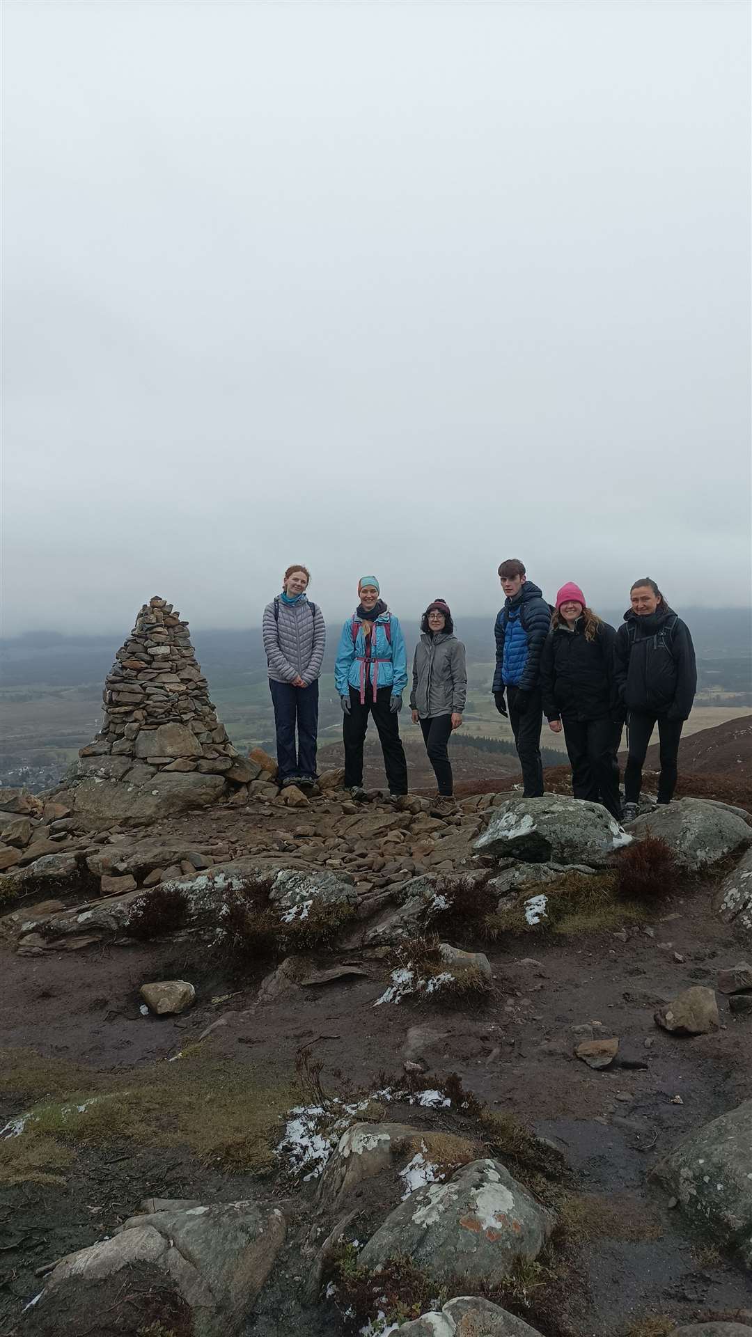 Some of the Inverness Young Walkers at the summit.