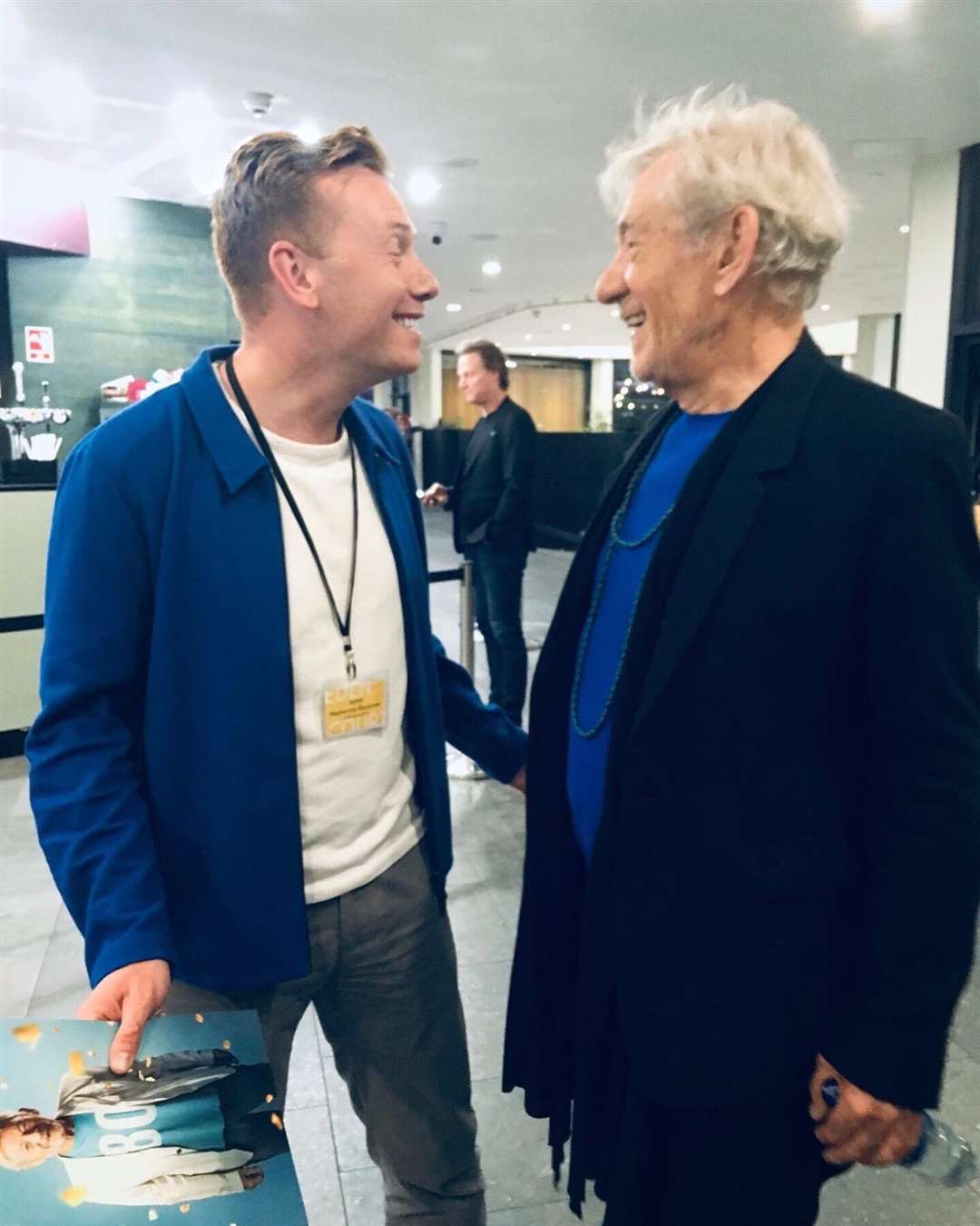 Actor Sir Ian McKellen (right) and Eden Court's chief executive James Mackenzie-Blackman.