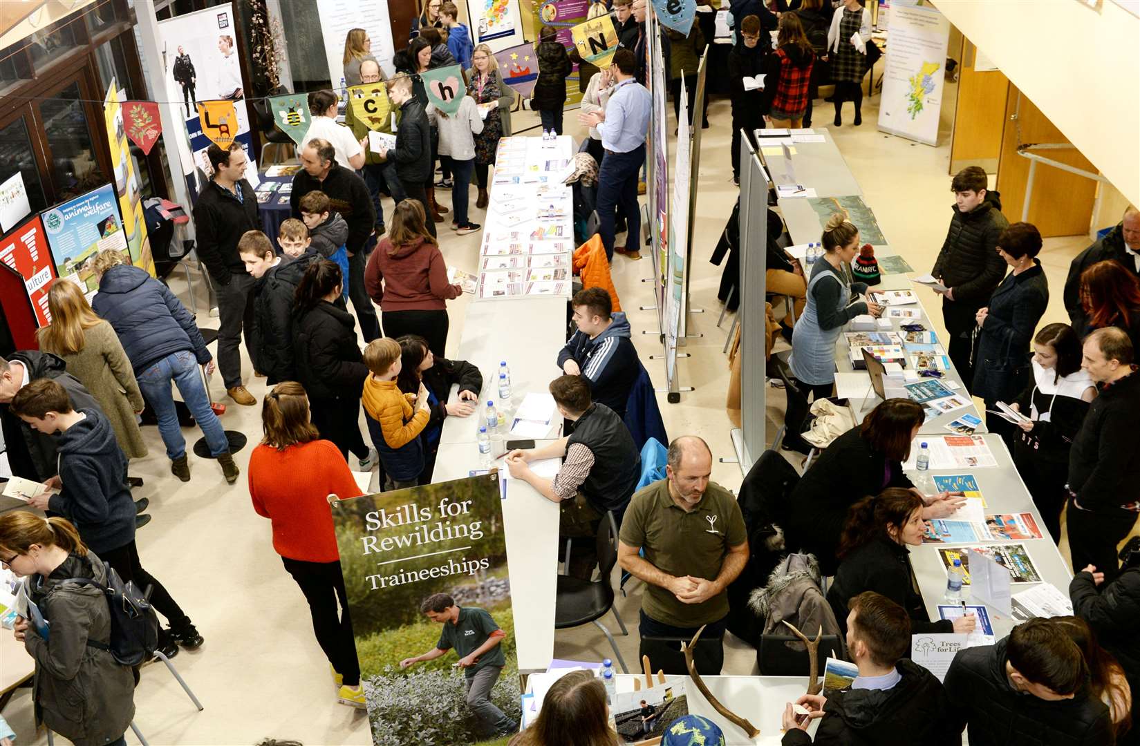 The careers fair was busy throughout the day.
