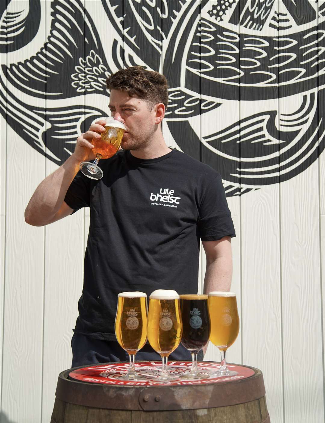Uile-bheist head brewer Andrew Shearer samples one of the range. Picture: Uile-bheist