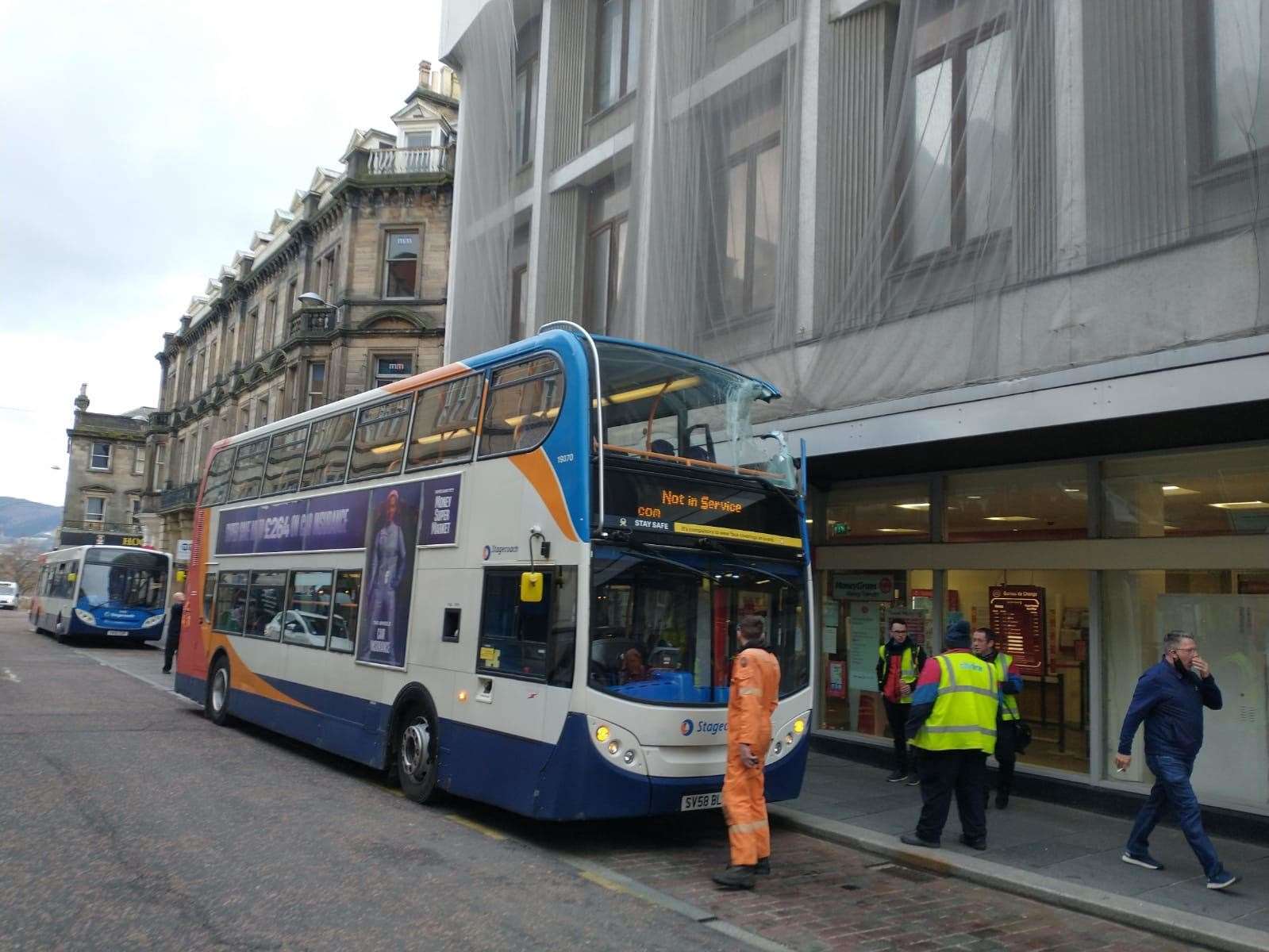 The bus in Queensgate this morning.