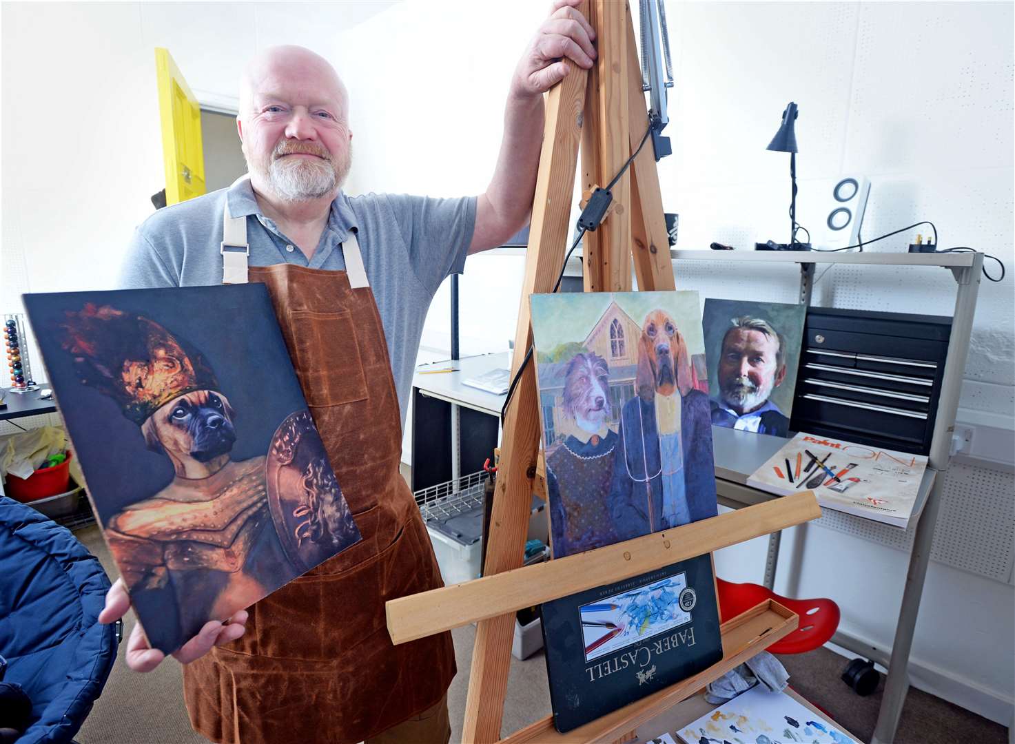 Painter David Fallow in his new studio space at Inverness Creative Academy opens.