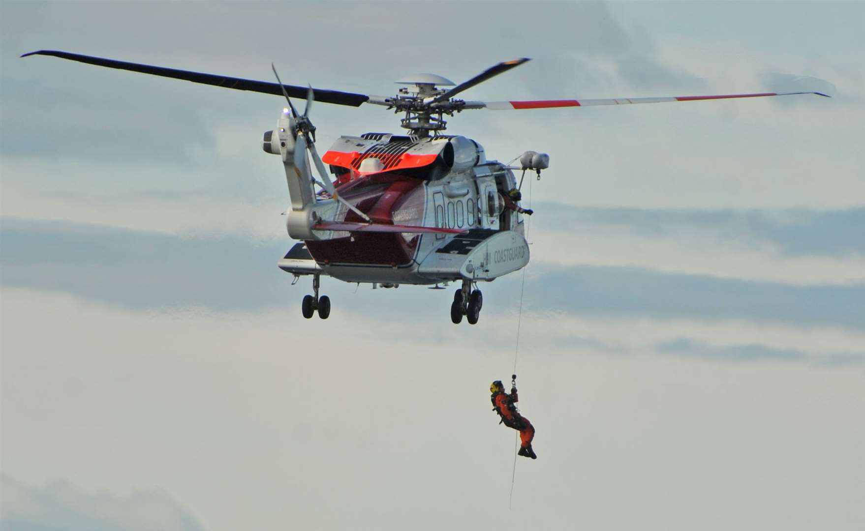 The coastguard helicopter was involved in the rescue (file photo).