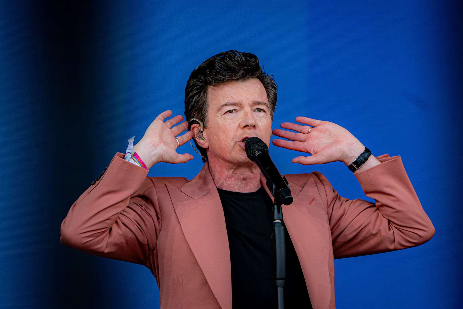 Rick Astley performed old and new material on the Pyramid Stage (Ben Birchall/PA)