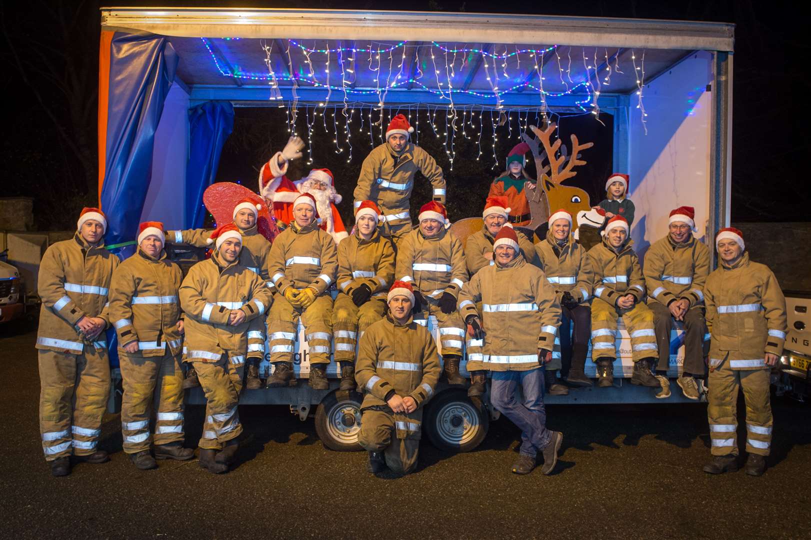 Nairn Fire Brigade Santa run..The Nairn fire crew...Picture: Callum Mackay. Image No. 042831.