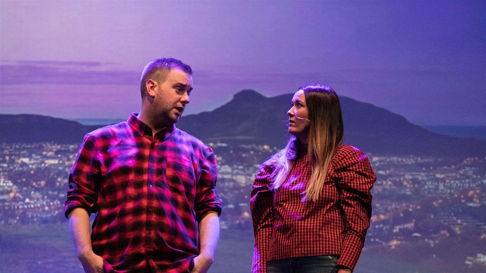 Liam MacAskill as Davy with Amy MacLeod as Yvonne. Picture:Brodie Young