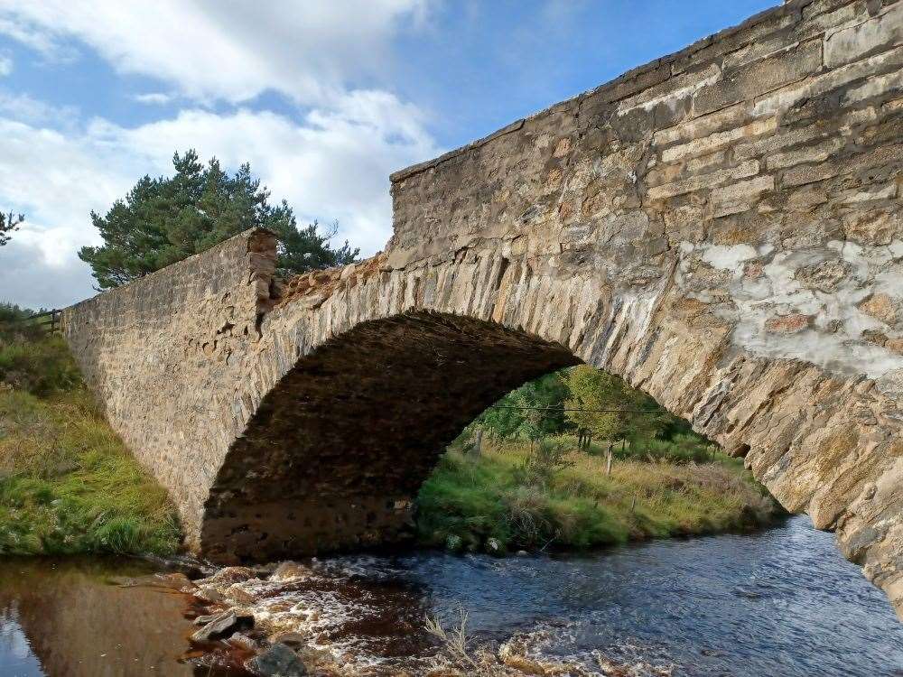 The Dava Bridge after part of the parapet collapsed into the water below.