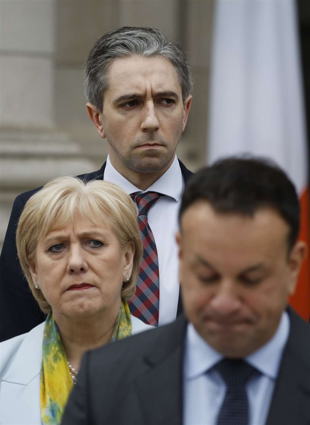 Taoiseach Leo Varadkar announced his resignation on Wednesday, as key contender Simon Harris looked on (Nick Bradshaw/PA)