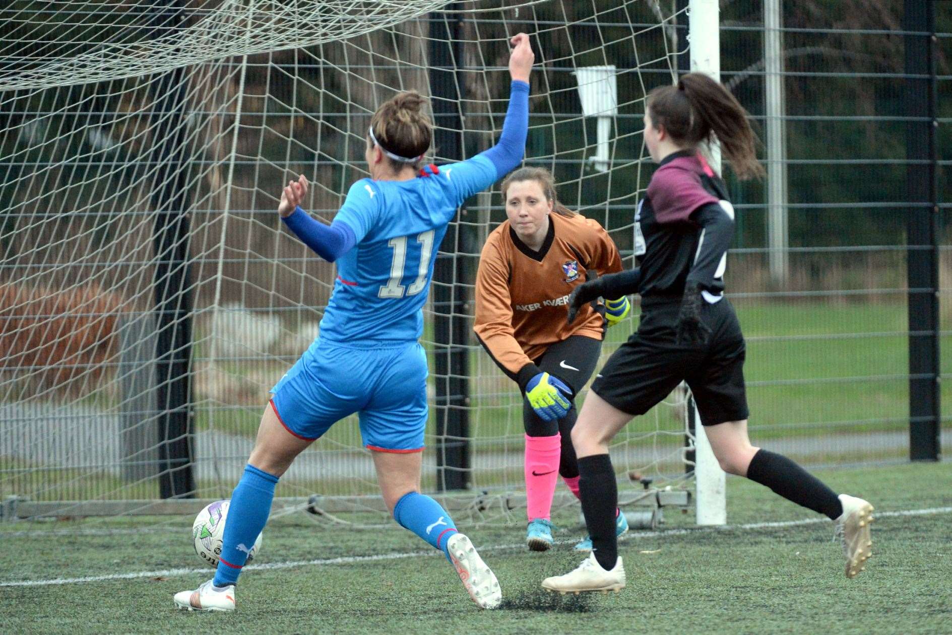 Natalie Bodiam was in the right place at the right time to score the winner for Caley Thistle. Picture: James Mackenzie
