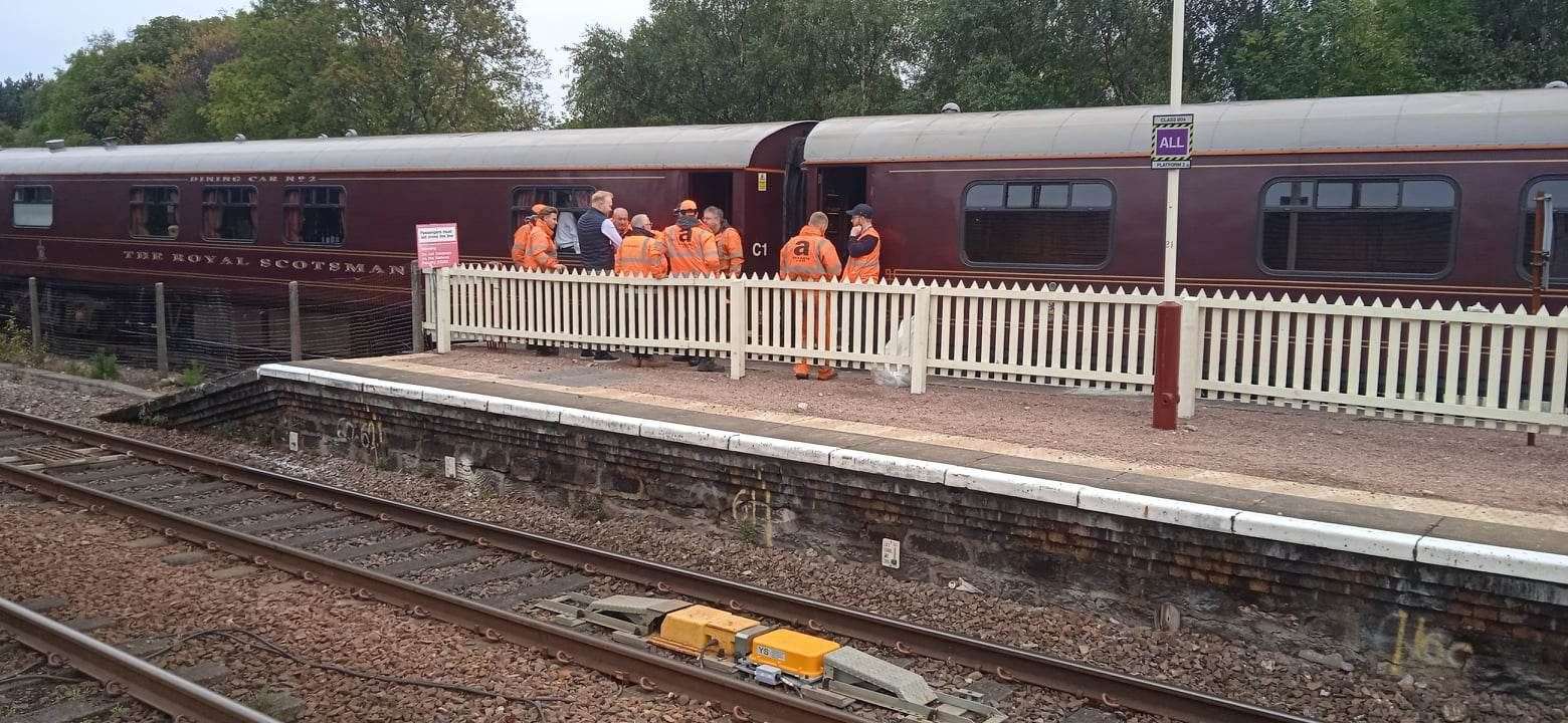 Today: it was hoped that the Royal Scotsman carriages would have been moved, but further checks on their connections are required, say officials.