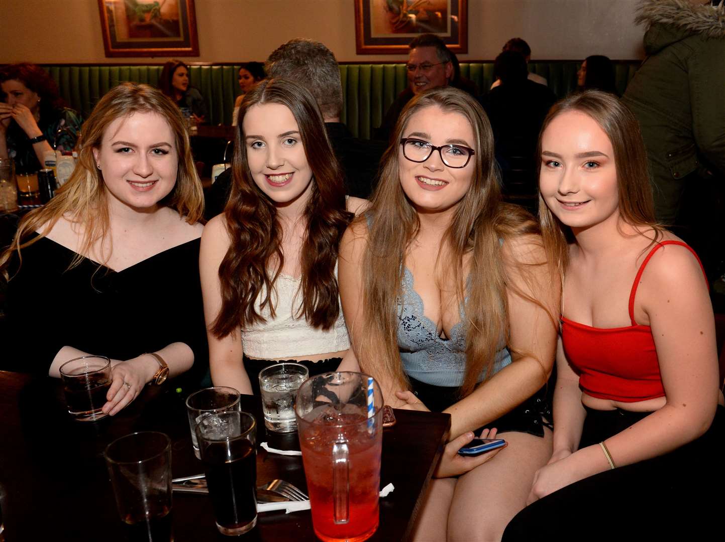 Celebrating finish of exams are Kirsty Campbell,Beth Spear,Lucy Weston and Kerri MacDonald.