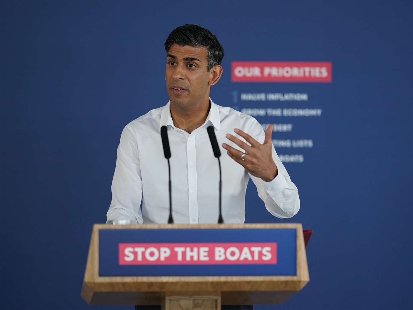Prime Minister Rishi Sunak has made ‘stopping the boats’ a key aim of his premiership (PA)
