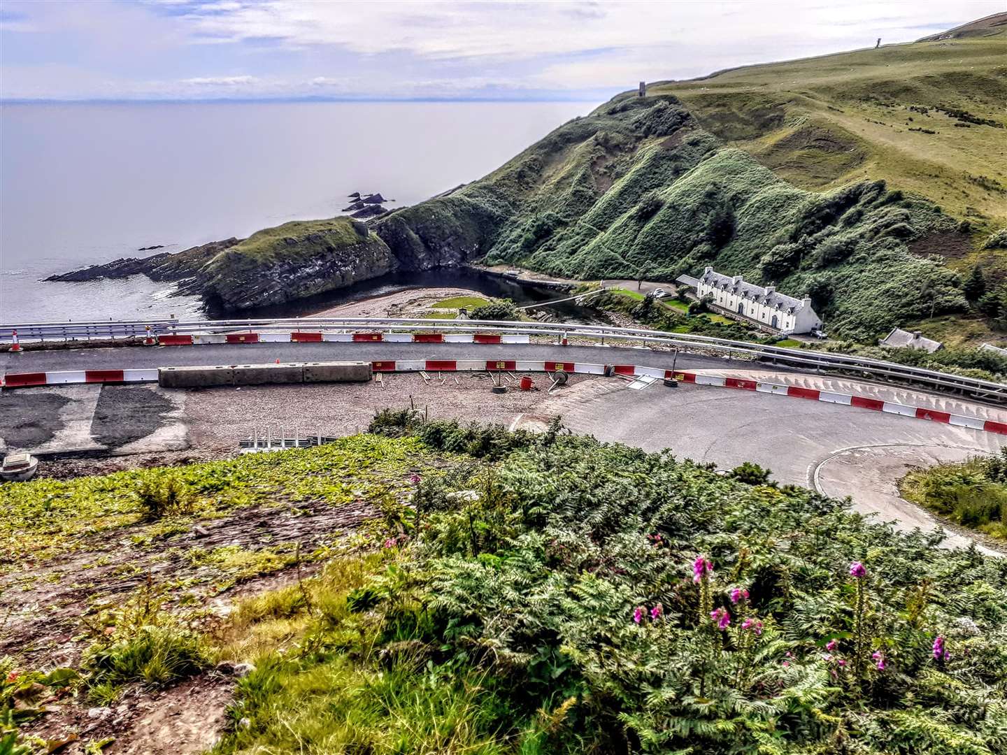 A view from above the new road at Berriedale Braes showing the notorious hairpin bend which is no longer in use. Picture: Derek Bremner