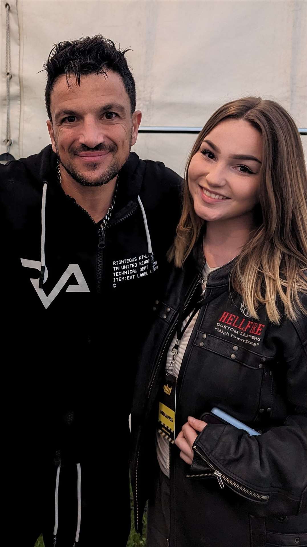 Peter Andre with Inverness Courier reporter, Annabelle Gauntlett.