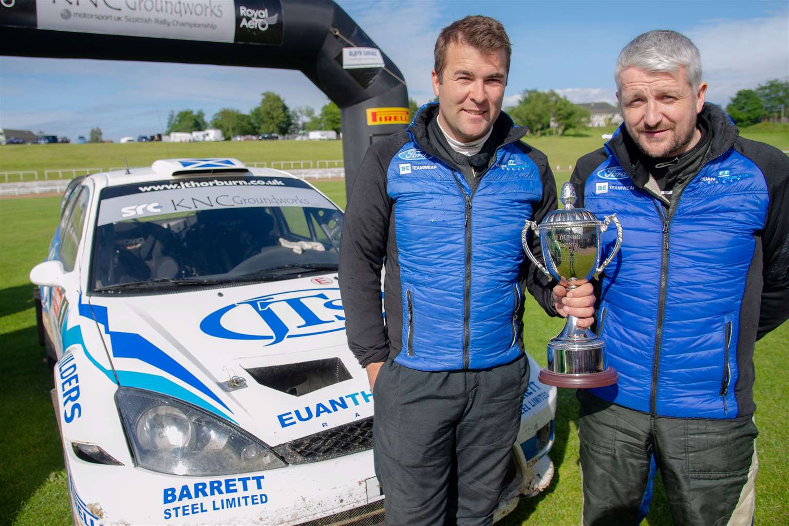 Duns driver Euan Thorburn and Inverness navigator Paul Beaton pictured after winning the 2019 Argyll Rally, Picture: Daniel Forsyth.