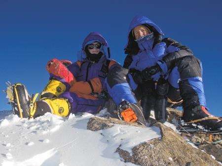 Rick Allen and Sandy Allan on the summit of Nanga Parbat.