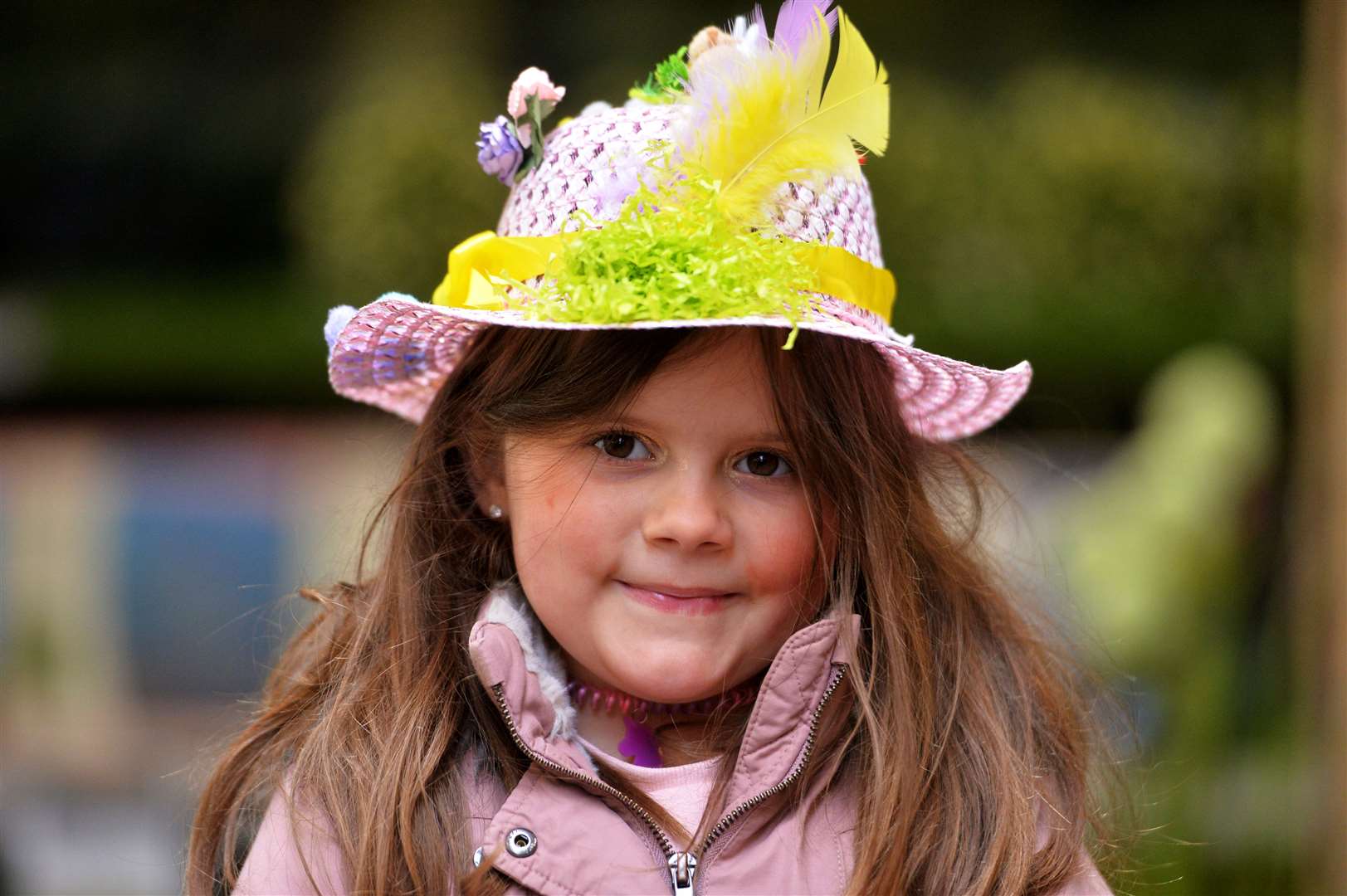 Shoppers on Monday Reopening Inverness..Simpsons Garden Centre, Culloden Rd, Inverness...Isabella Gordon with her easter bonnet...Picture: Callum Mackay..