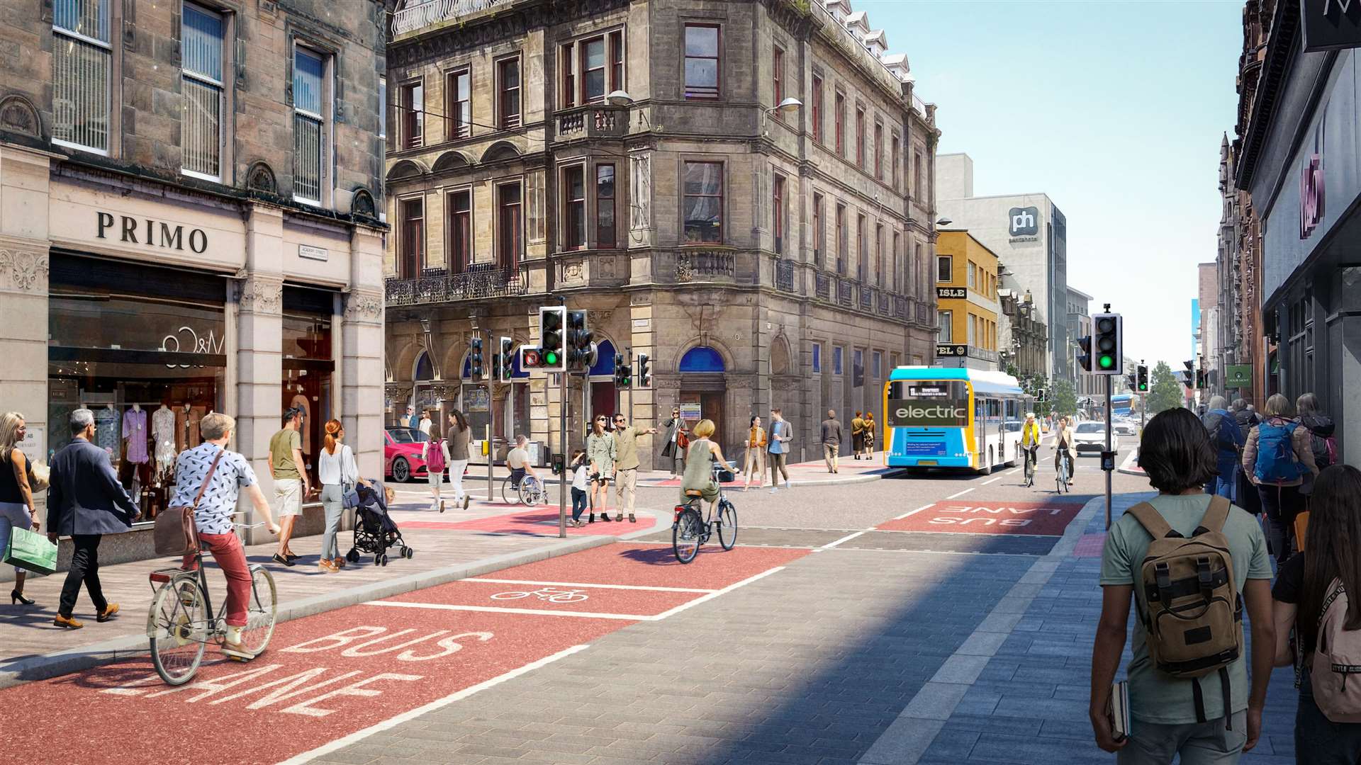 An artist's impression of the Queensgate Junction on Academy Street will look.