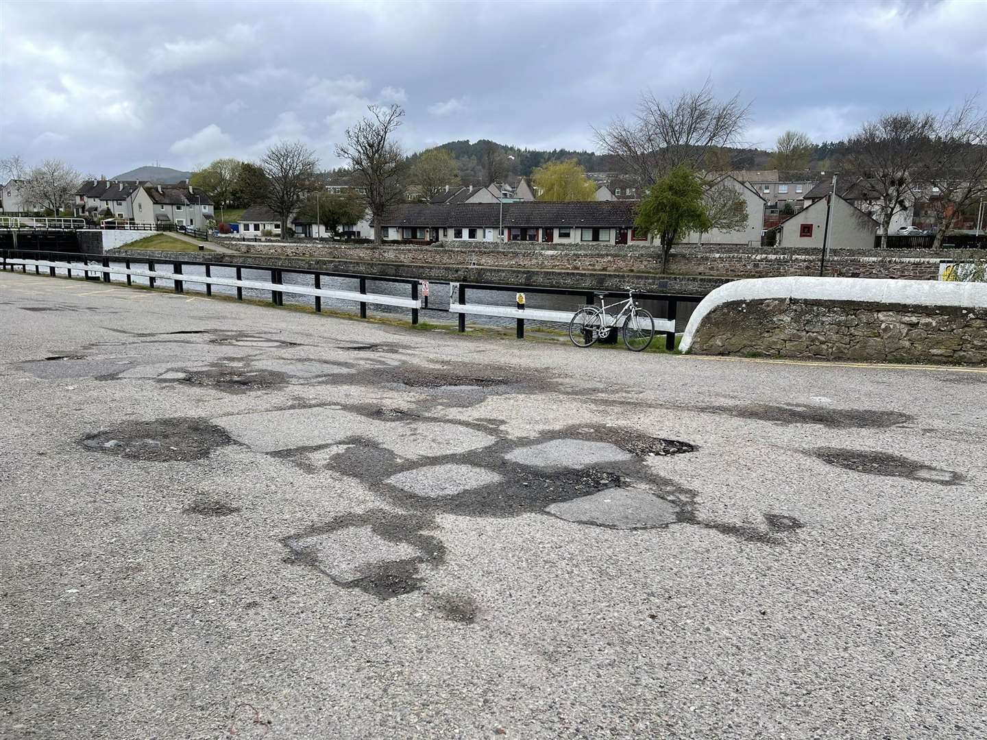 Councillor Duncan Macpherson is concerned about potholes near Muirtown Swing Bridge
