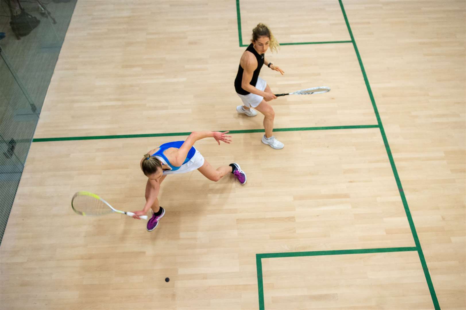 Georgina Kennedy (top) in action against Grace Gear. Picture: Callum Mackay