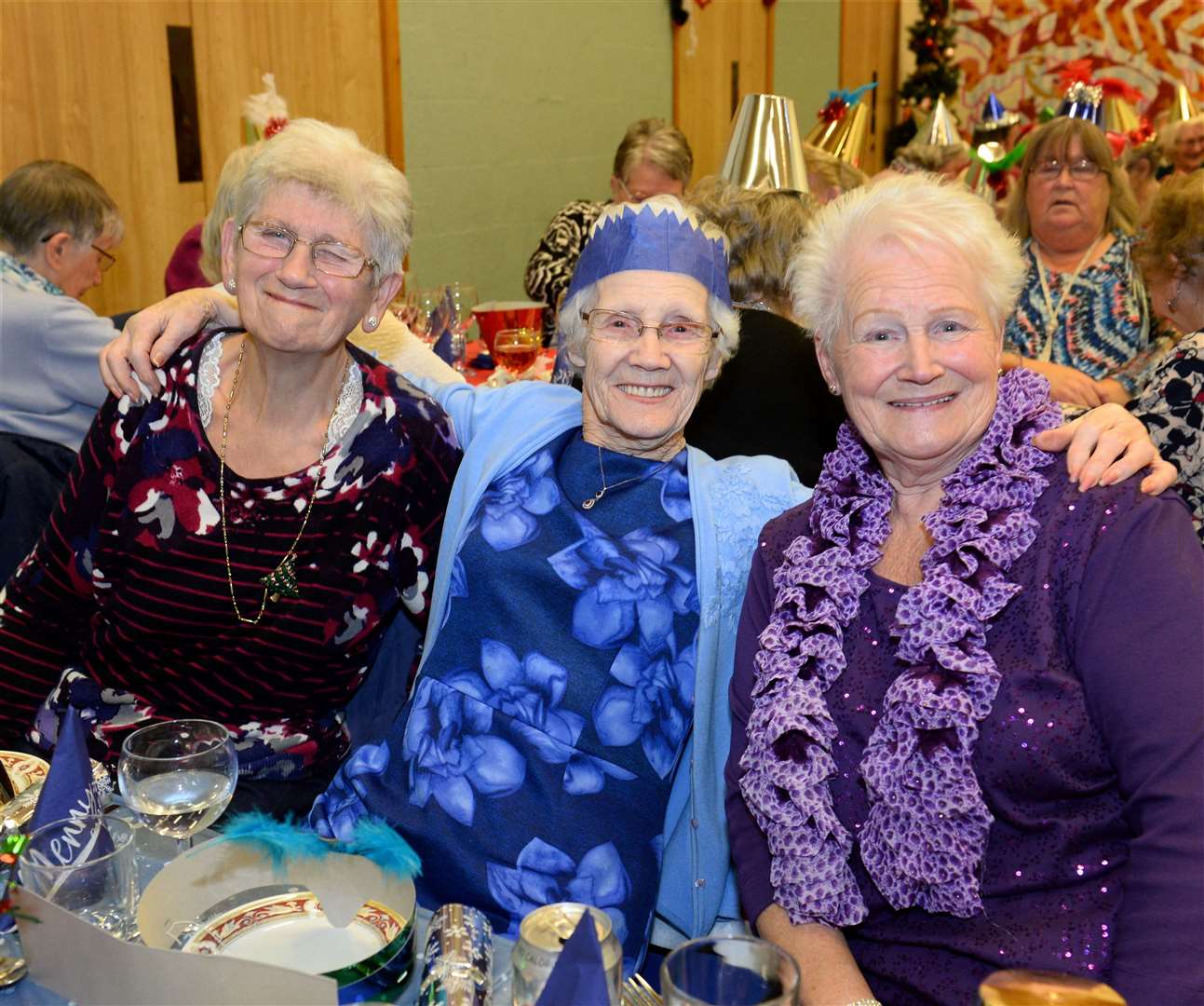Dalneigh Pensioners Christmas Dinner: Ruth Roy,Murial Grant and Betty Connochie. Picture: Gary Anthony.