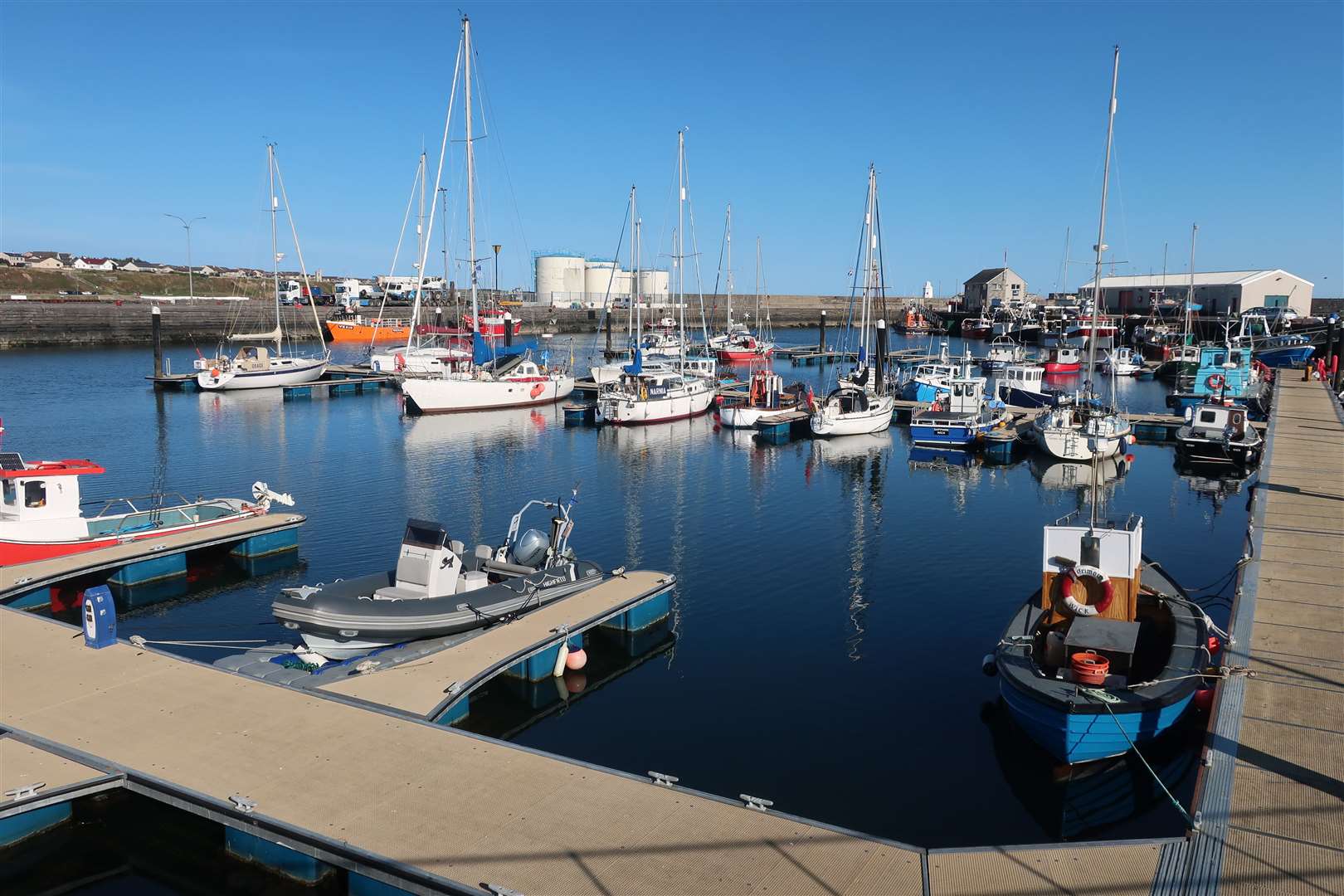 Boats in Wick harbour.
