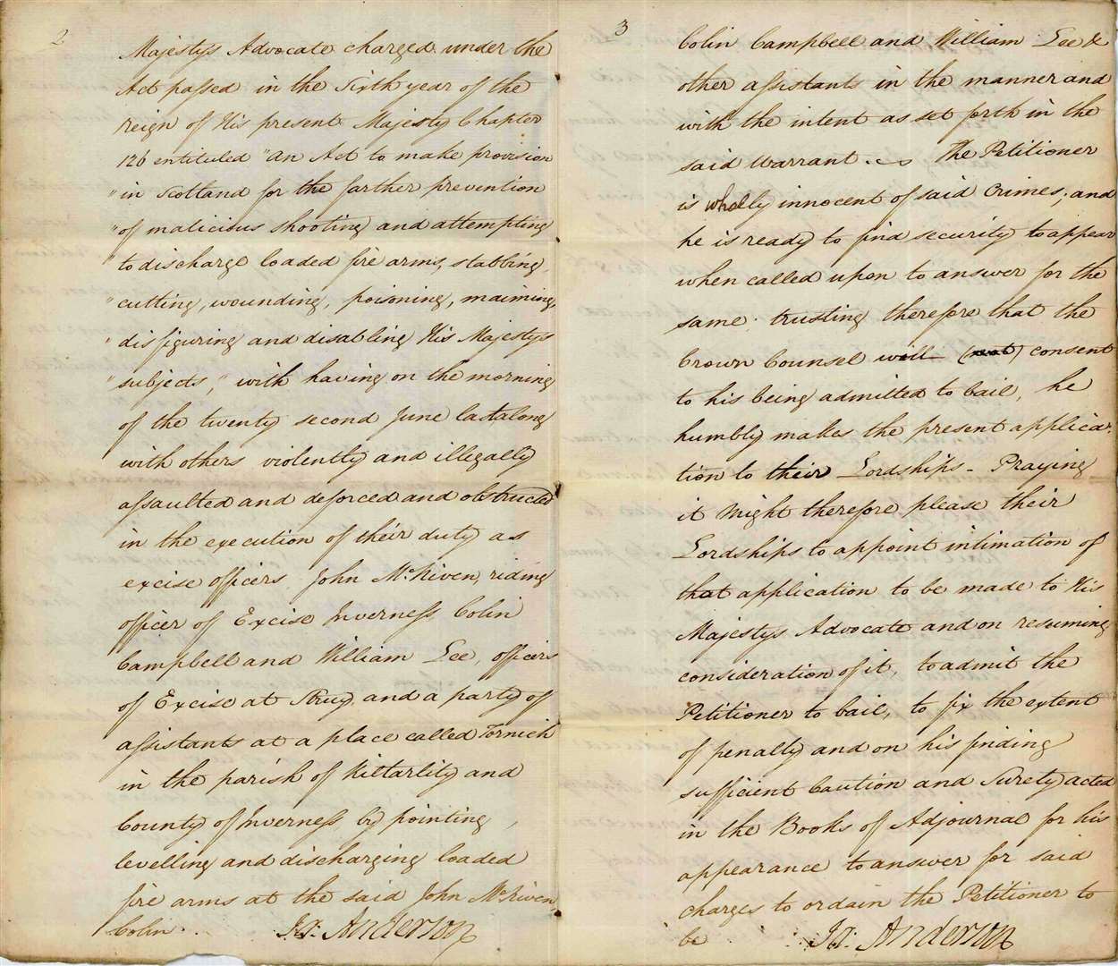 Extract from Inverness High Court Warrant of Liberation on Bail, 1827