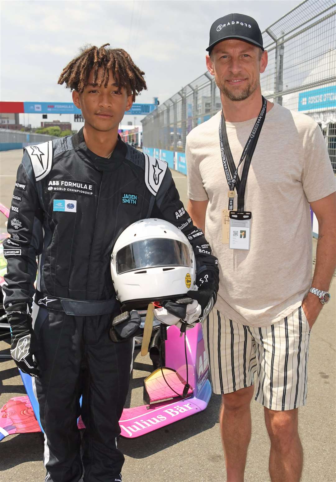 Smith was supported by other famous faces at the New York race, including driver Jenson Button (pictured) (Dave Benett/PA)