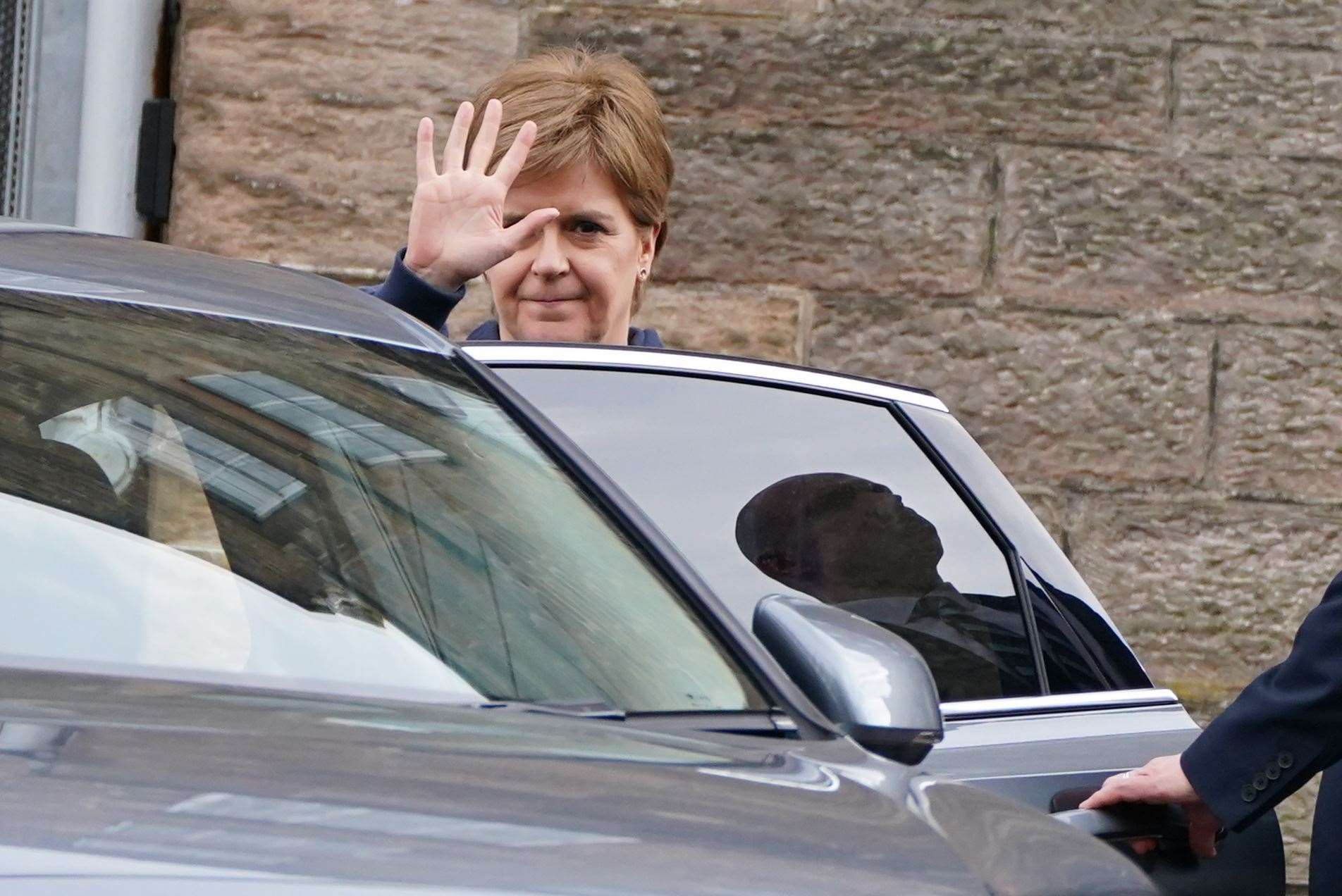 First Minister Nicola Sturgeon leaving Bute House in Edinburgh by the back door after her resignation speech (Andrew Milligan/PA)