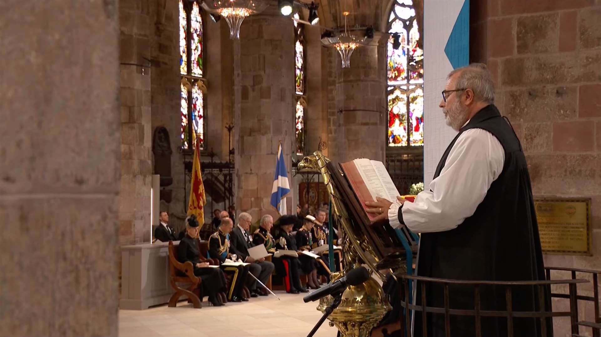 Bishop Mark Strange at the service of thanksgiving for the life of The Queen at St Giles Cathedral in Edinburgh.