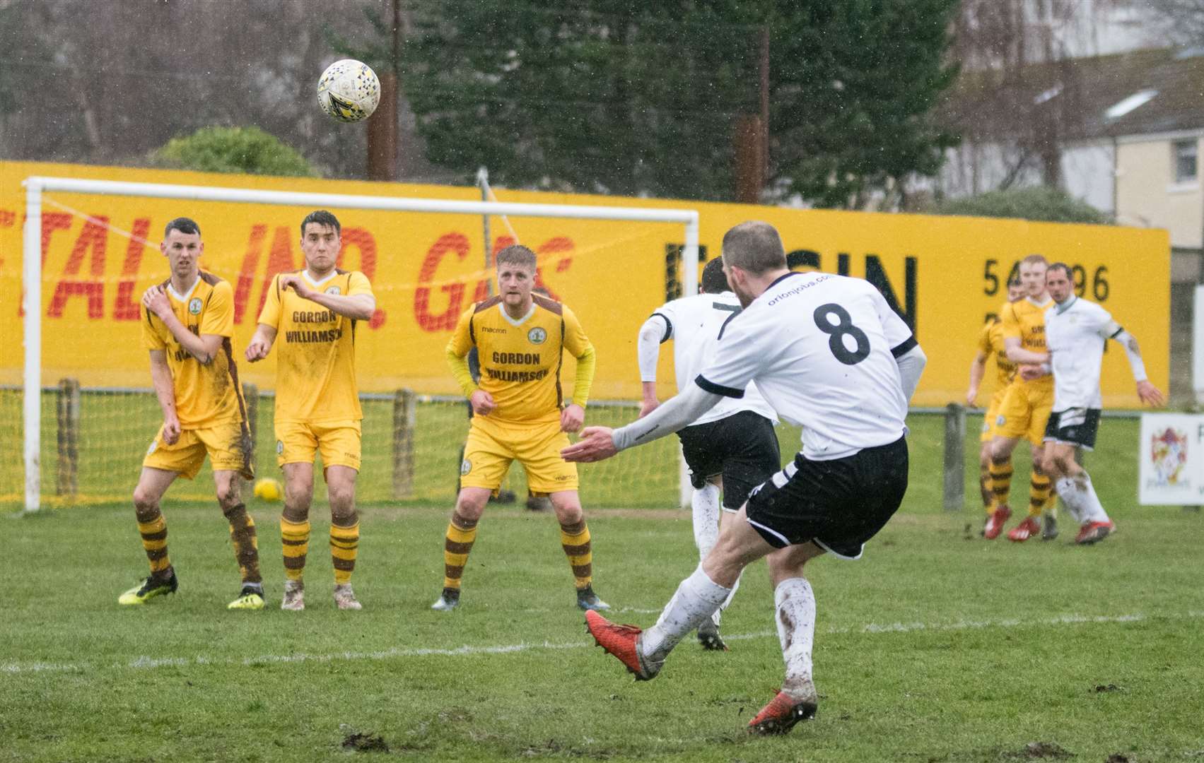 Martin Callum takes a free kick for Clach against Forres Mechanics last week. Picture: Becky Saunderson