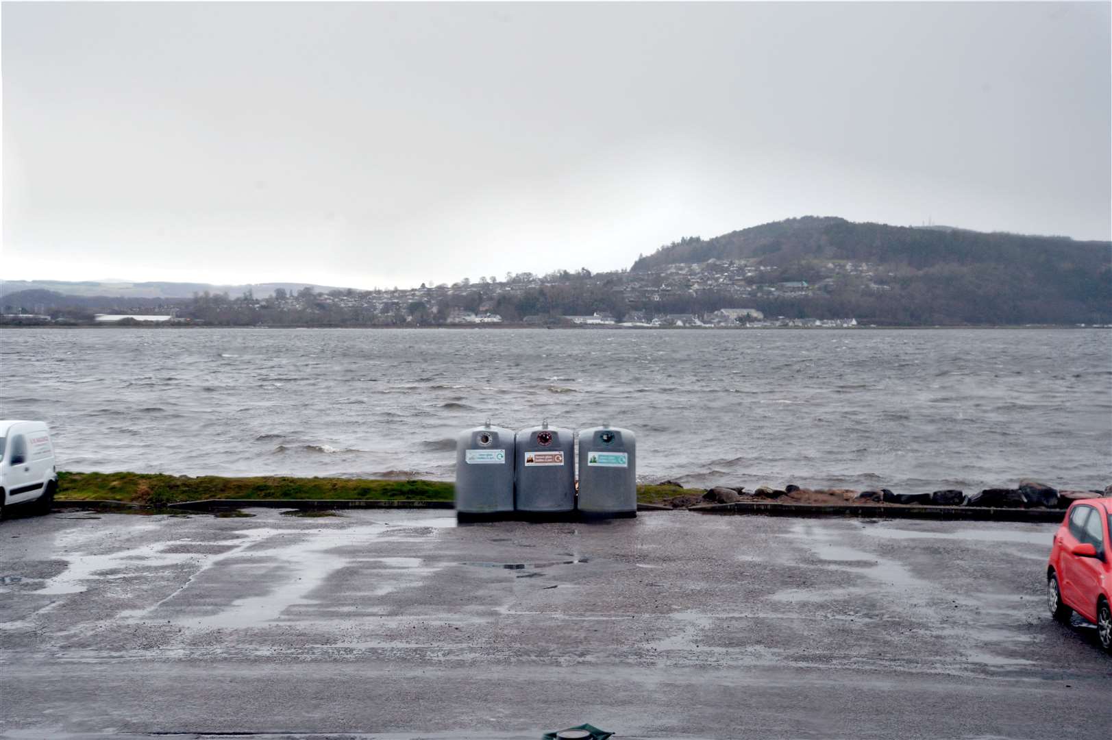 The bottle bank in North Kessock.