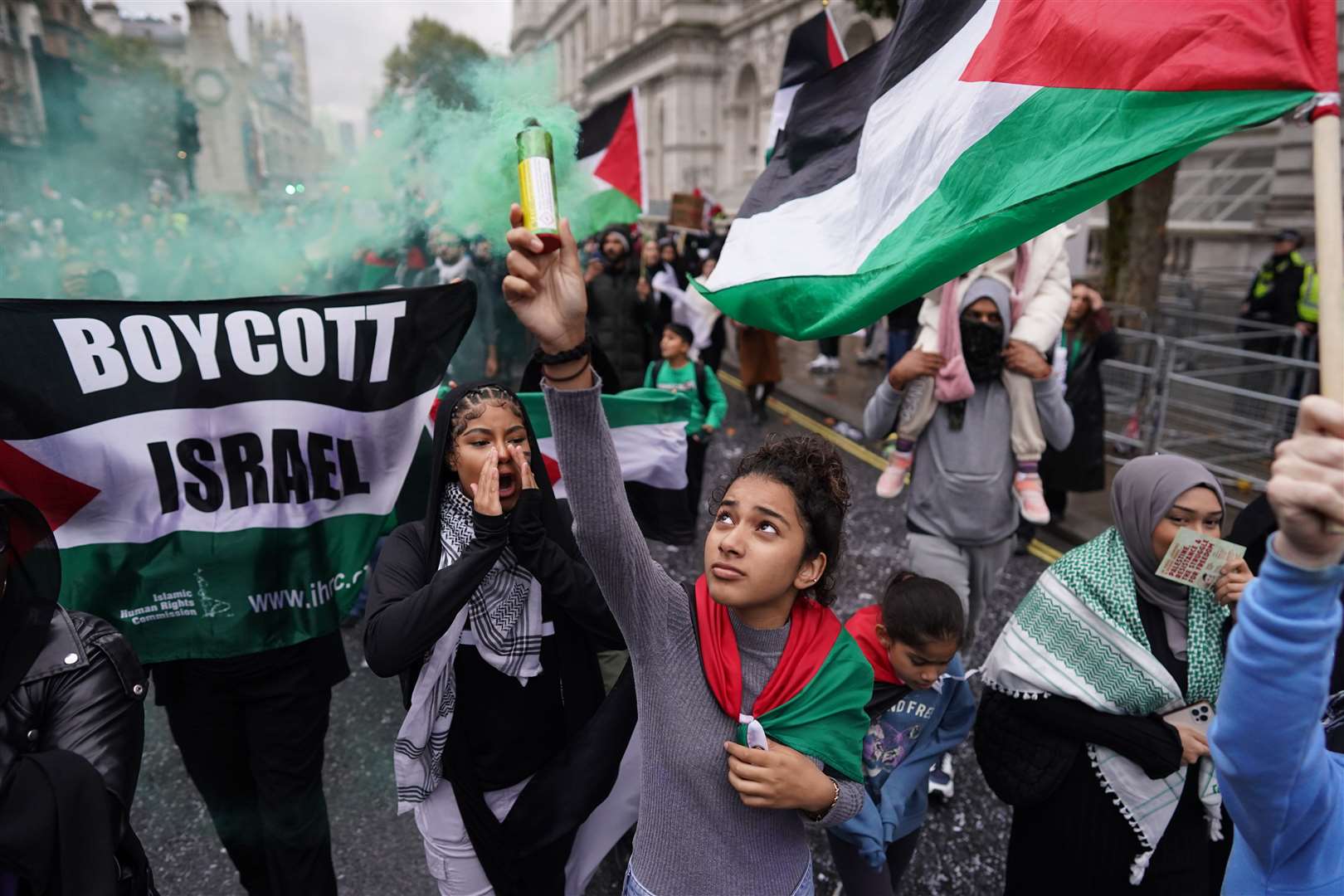 Protesters condemned the bombing of Gaza (Stefan Rousseau/PA)
