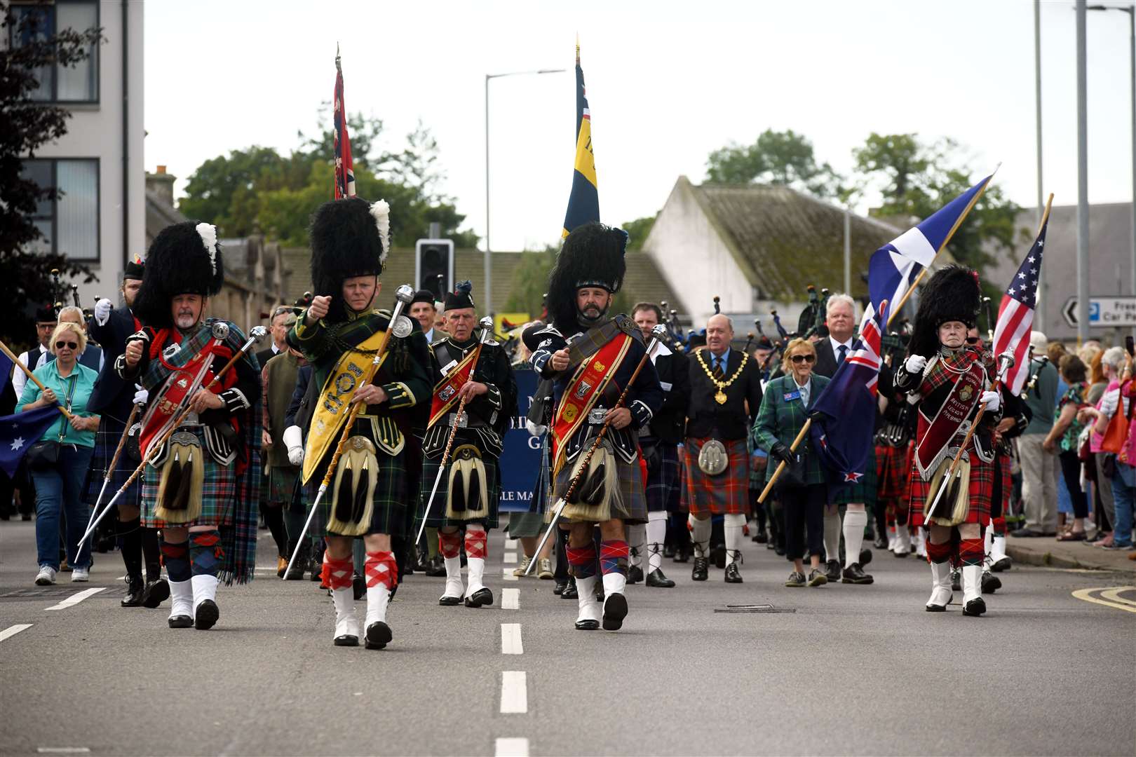 Pipe band coming down King Street. Picture: James Mackenzie.