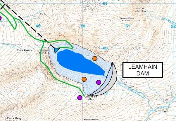 How the dam would expand the original loch.