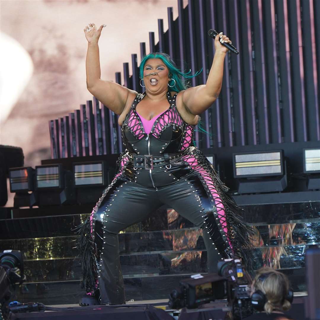 Lizzo performing on the Pyramid Stage at the Glastonbury Festival (Yui Mok/PA)