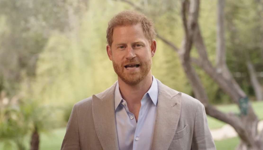 The Duke of Sussex also made an appearance via video message at the Sport Gives Back Award (ITV/PA)