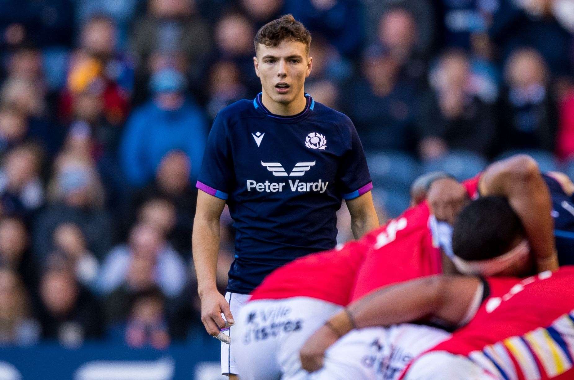 Inverness rugby player Jamie Dobie made his senior Scotland debut in their first 2021 Autumn international against Tonga. Ross Parker - SNS Group
