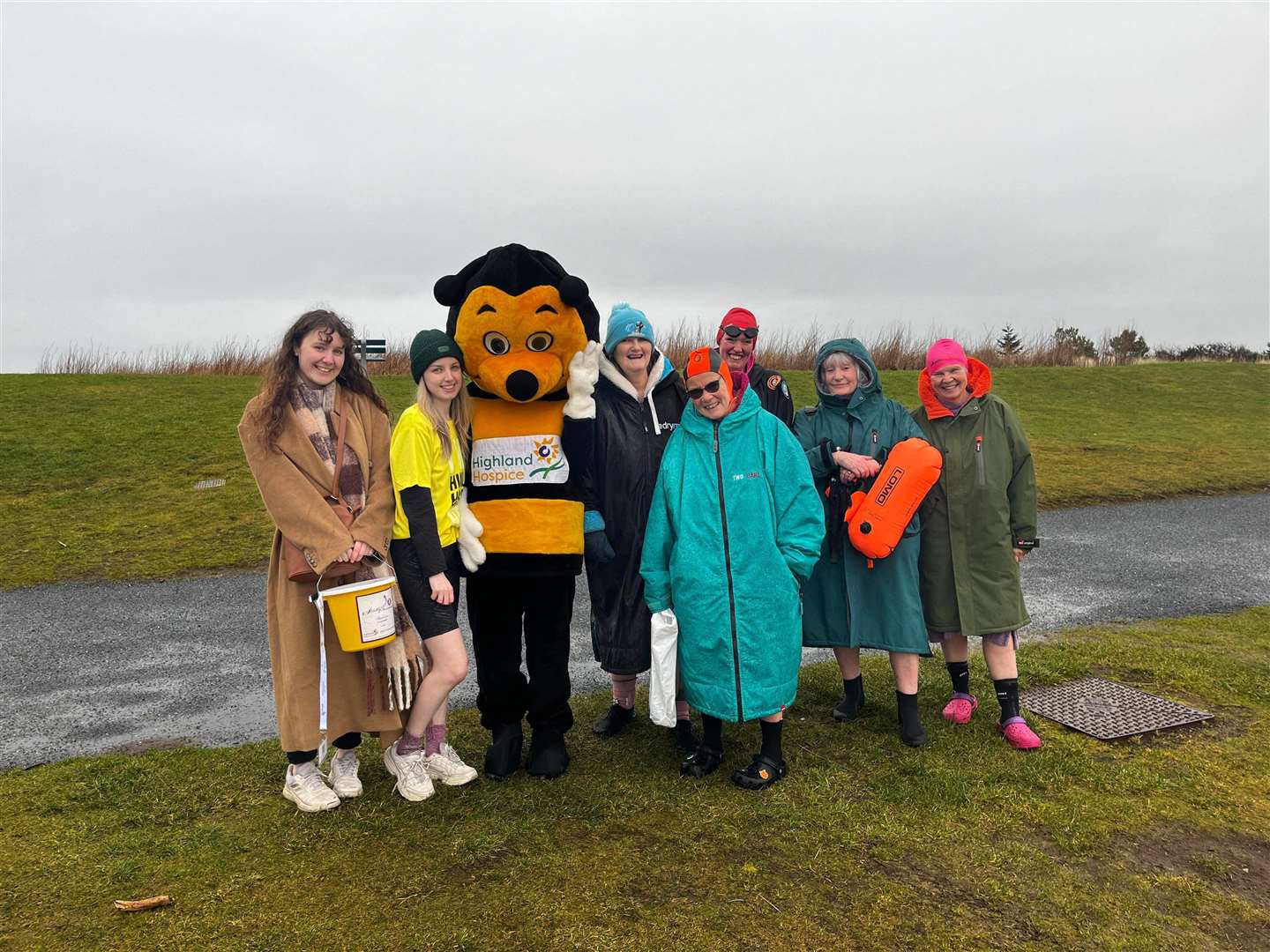 Kenna Ross was joined by Highland Hospice mascot Bobby the Bee.