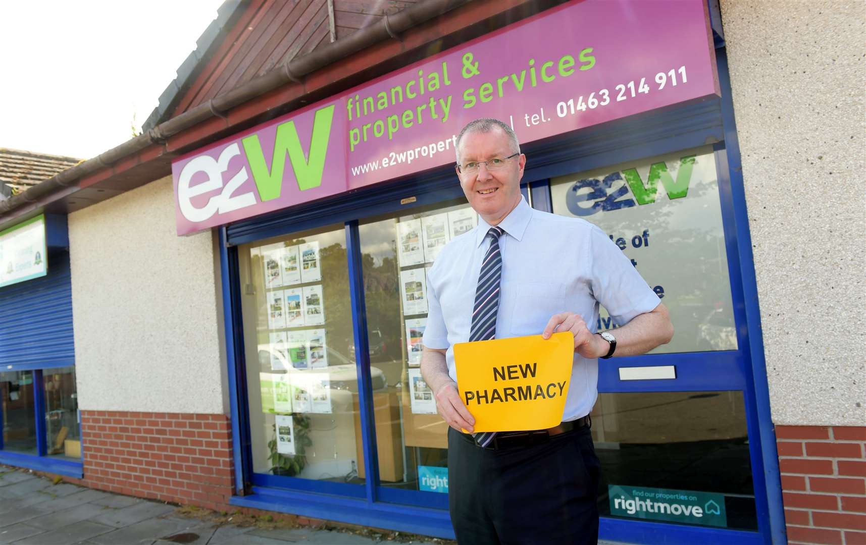 Councillor Duncan Macpherson outside the Cradlehall shop unit earmarked for the new pharmacy.