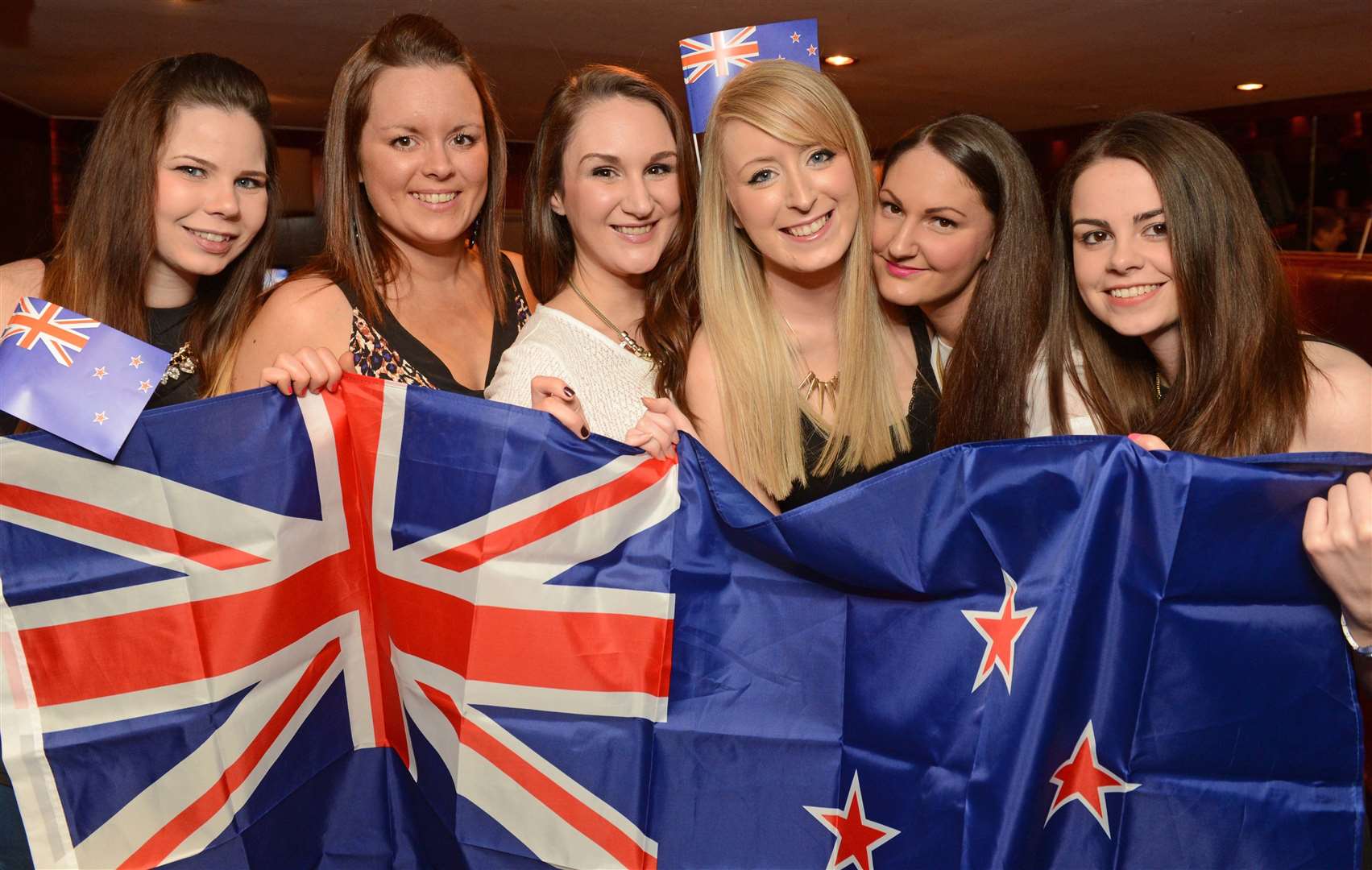 City Seen 2014-03-22..Alison McPherson from Milton of Leys (3rd from right) is heading off to New Zealand on Saturday for a year. She had a last night out in Auctioneers with friends and family Gemma Wright, Laura MacMorran, Louise Cumming, Leanne Thomson and Rae Anne Sutherland...Pic: Andrew Smith.Image No. 025086.