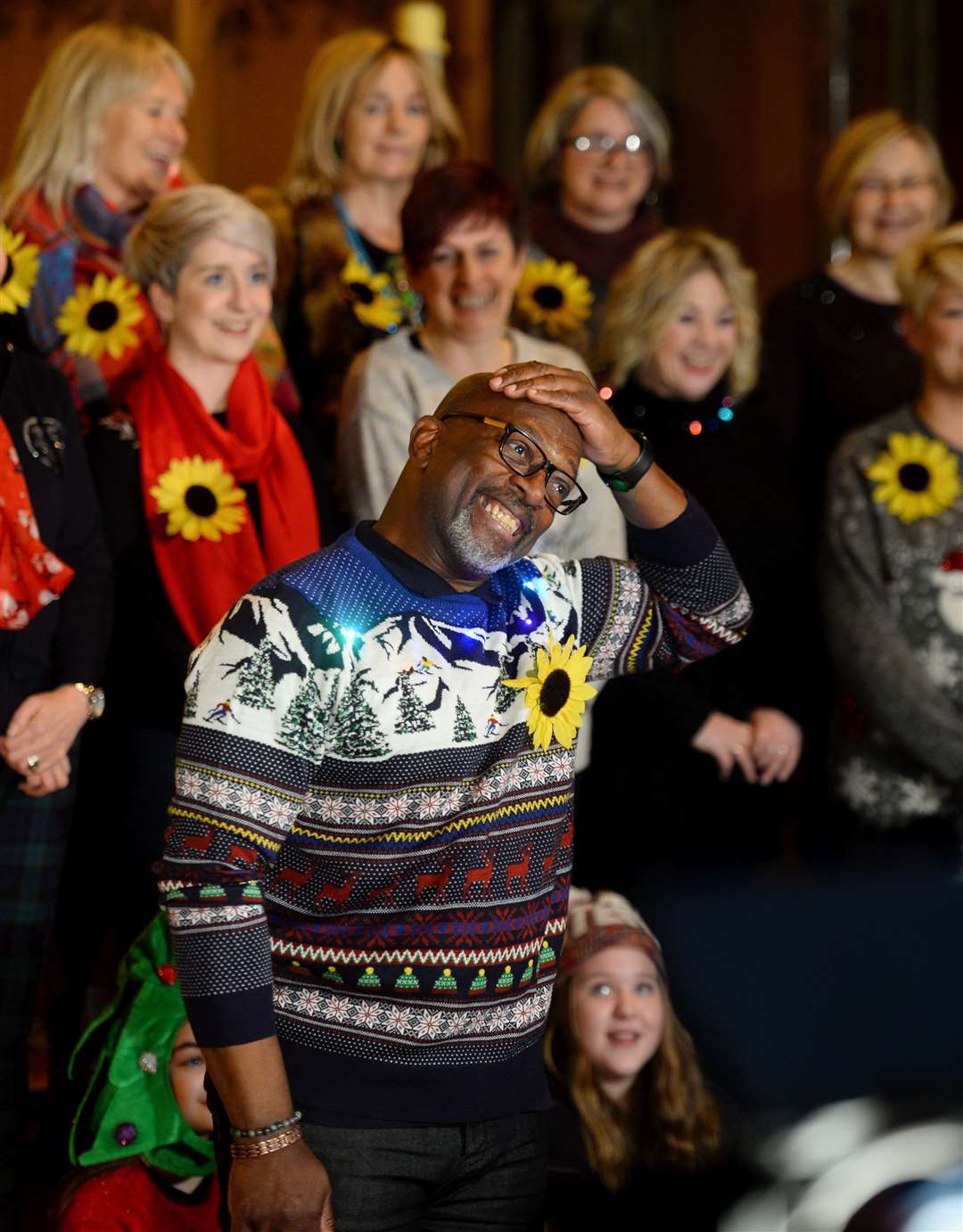 Highland Voices Gospel Choir record Christmas video at Inverness Cathedral. Picture: Gary Anthony.