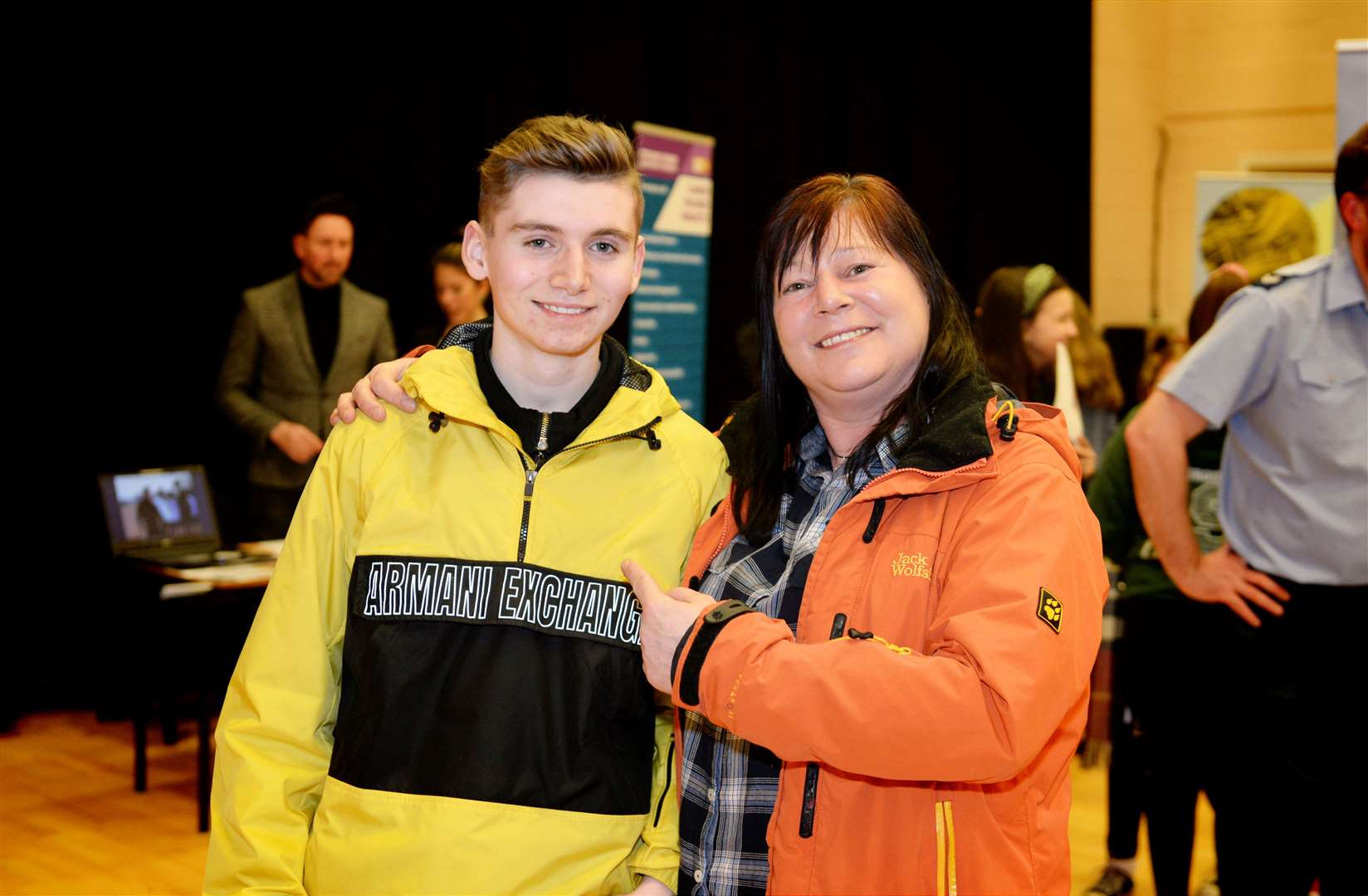 Fintan Grant with his mum Sonya at he careers event.