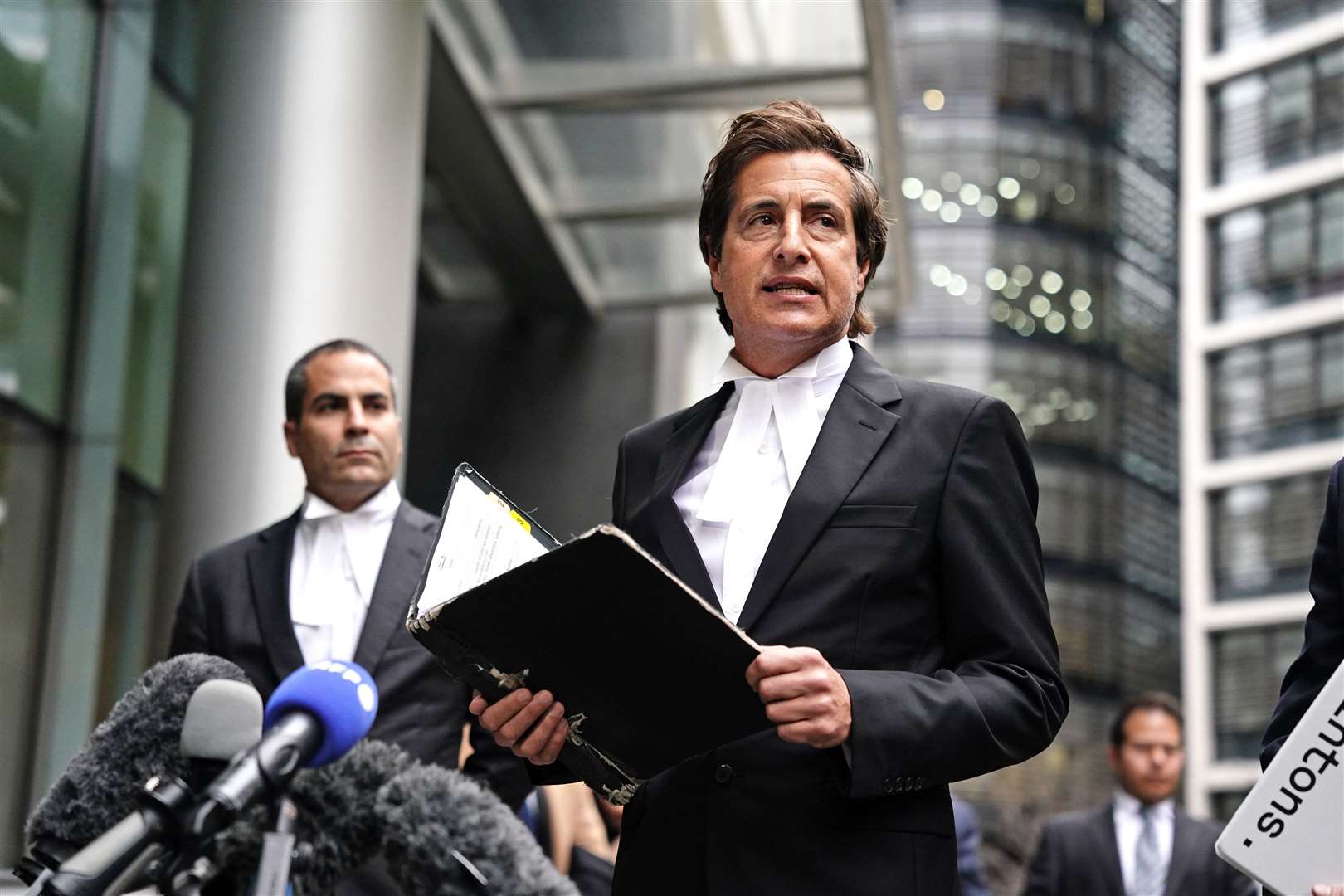 Barrister David Sherborne read a statement on behalf of the Duke of Sussex outside the High Court in London after the ruling (Jordan Pettitt/PA)
