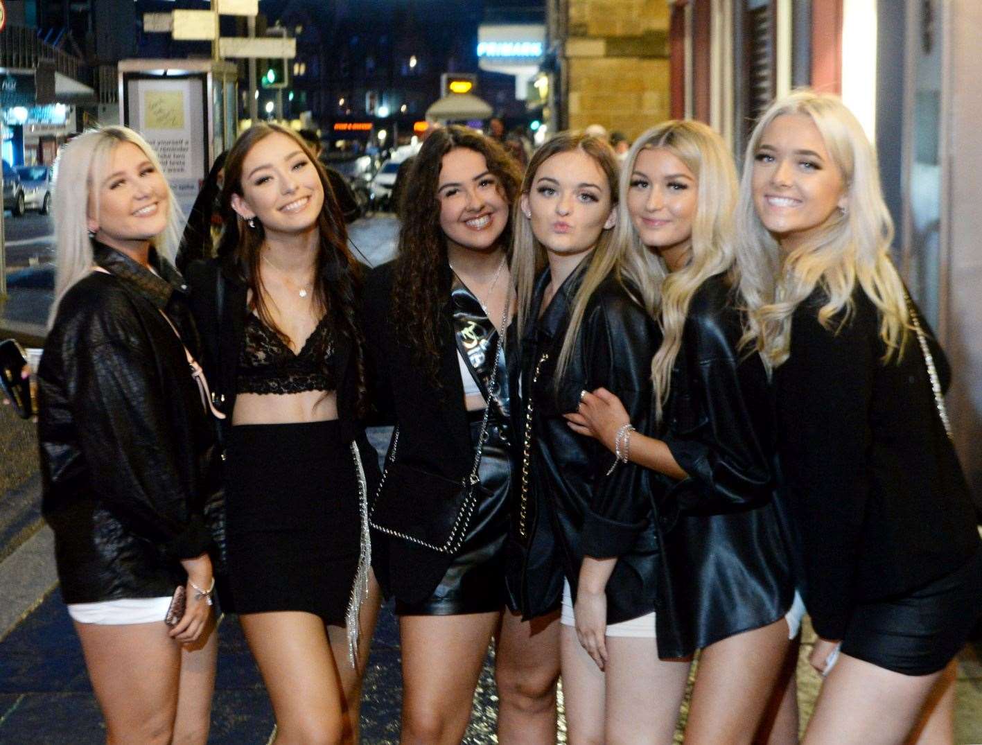 Lauren Maciver (3rd from left) celebrating her 18th birthday with friends. Picture: James Mackenzie.