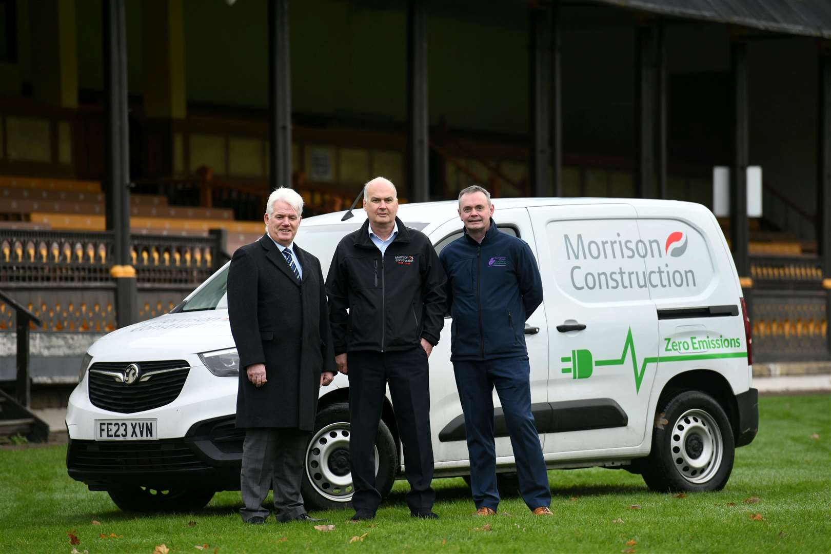 Councillor Ian Brown, Donald McLachlan, managing director of Morrison Construction and Malcolm Macleod, of Highland Council, are looking forward to the start of refurbishment work at the Northern Meeting Park. Picture: Callum Mackay.