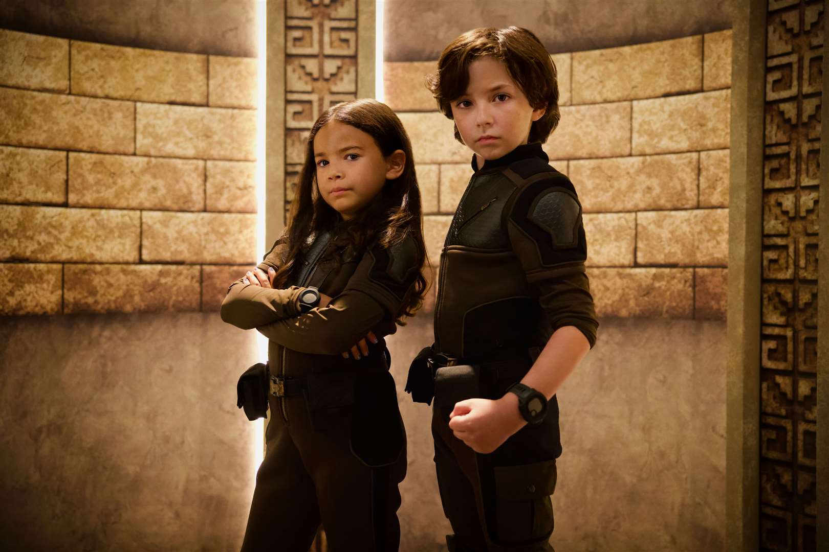 Spy Kids: Armageddon withh Everly Carganilla as Patty Torrez and Connor Esterson as Tony Torrez. Picture: Netflix/Robert Rodriguez © 2023 PA Media