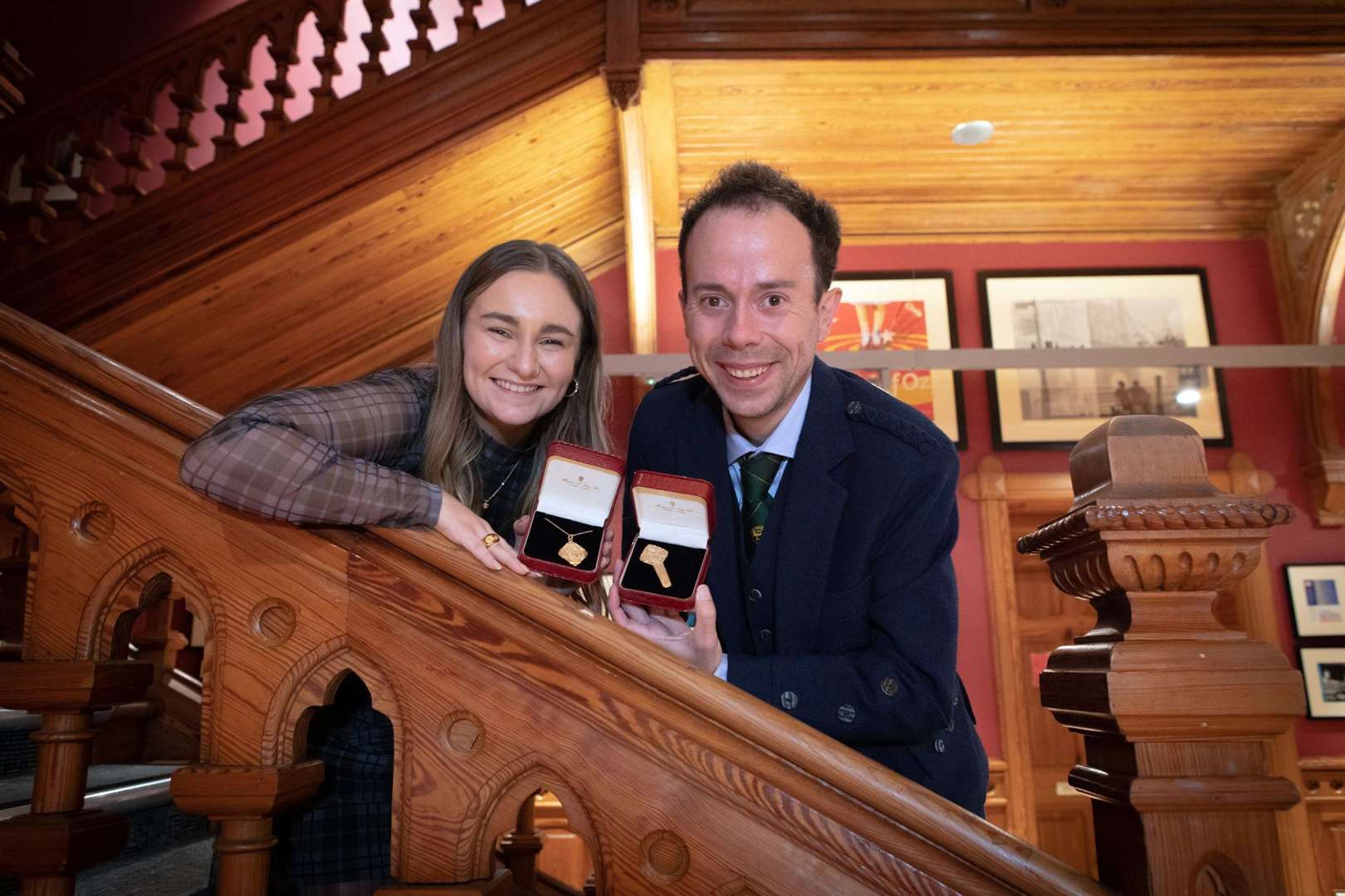 Traditional Gold Medal winners Calum MacColl and Emma MacLeod of Scalpay.